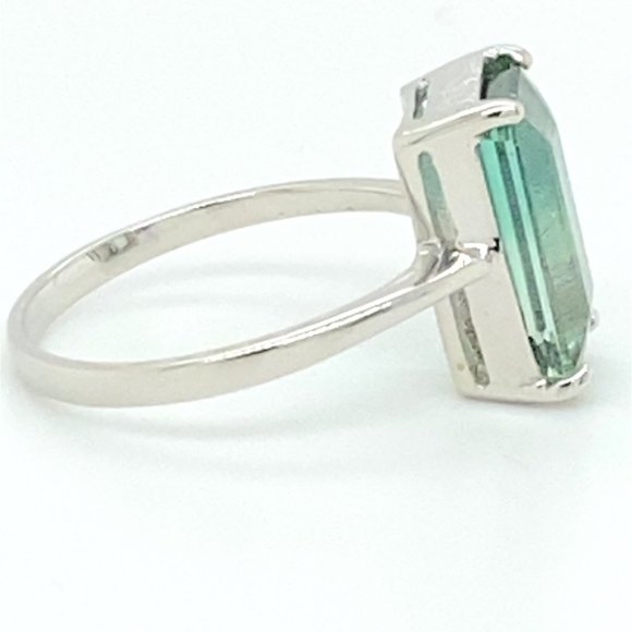 Bi Color Tourmaline 5.50ct Solid 14K White Gold Ring - Picture 6 of 7